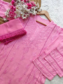 Soft Rayon designer 3pc Chikankari set