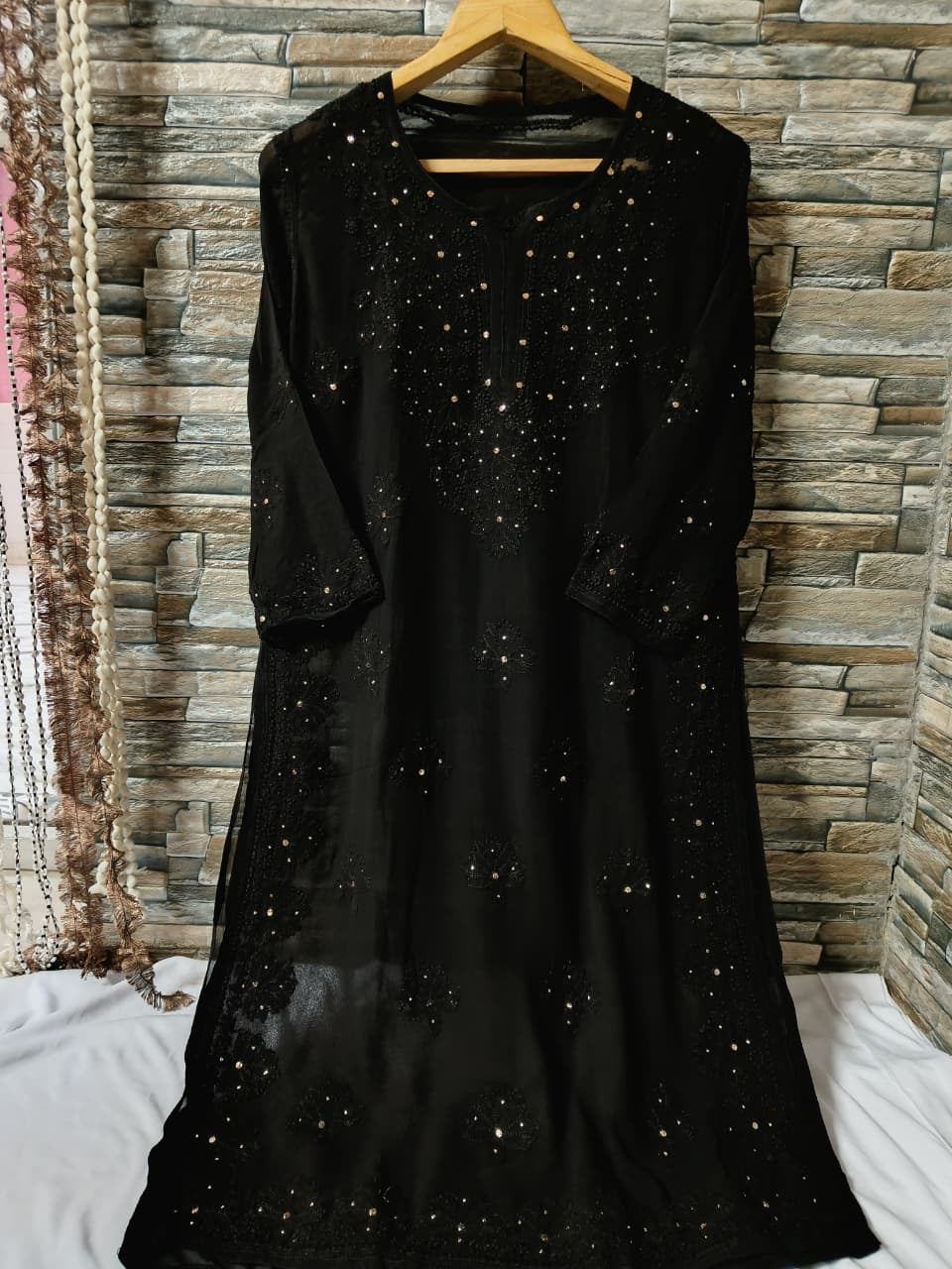 Small Sizes Viscose Muqaish Chikankari