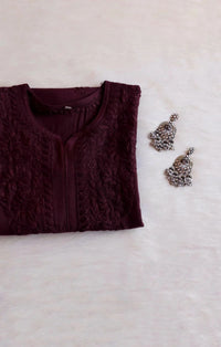 Rangrez Rayon Self embroidered Kurta