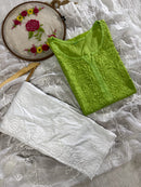 Ombre Rayon Kurta with Aari Work Dupatta & Handwork Pant