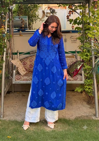 70 Gram Anchor Viscose heavywork long Kurta - Chikankari official
