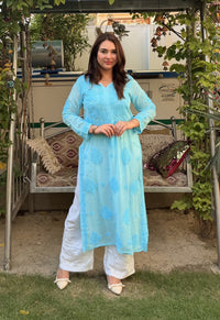 70 Gram Anchor Viscose heavywork long Kurta - Chikankari official