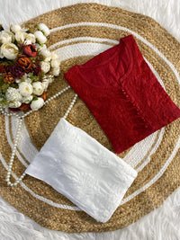 Dyed soft Dobby cotton Kurta with button