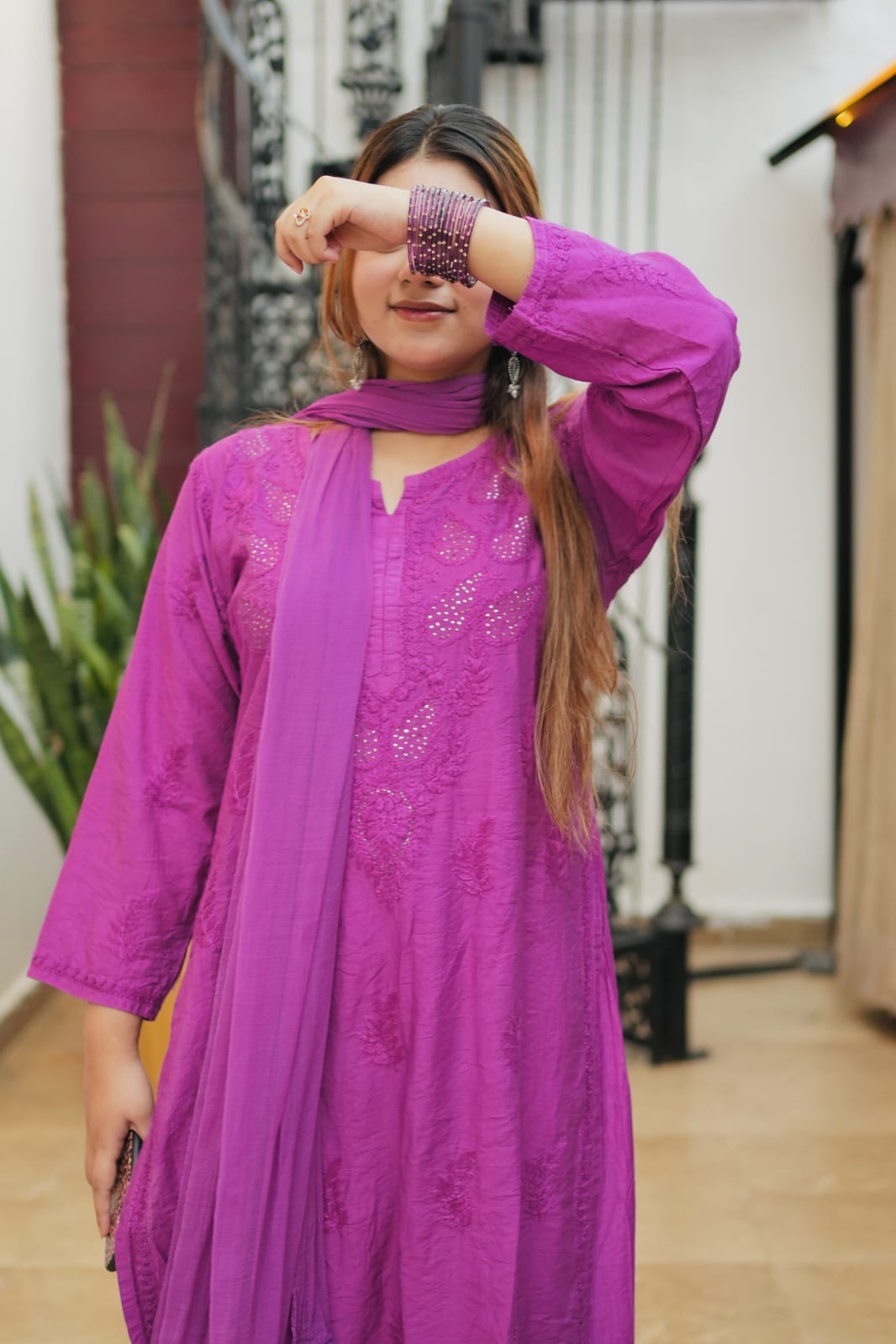 Chanderi Muqaish 3pc Co-ord Set