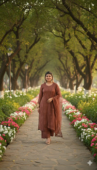 Zara Luxury Chikankari Georgette Suit – Hand Embroidered Muqaish Work 3pc Set