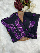 Black Rayon threaded Co-ord set