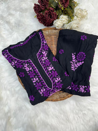 Black Rayon threaded Co-ord set