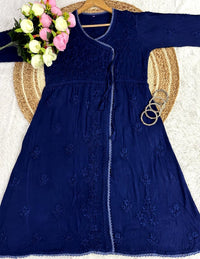 Ghas Patti Hand Work Reyon Dot Fabric Dori Lace Angrakha