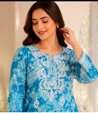 Pure Mul cotton floral soft light 2pc set