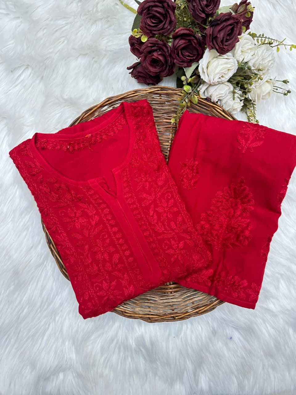 Sqaure Neck rayon co-ord set