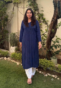 Ghass patti handmade modal kurta set