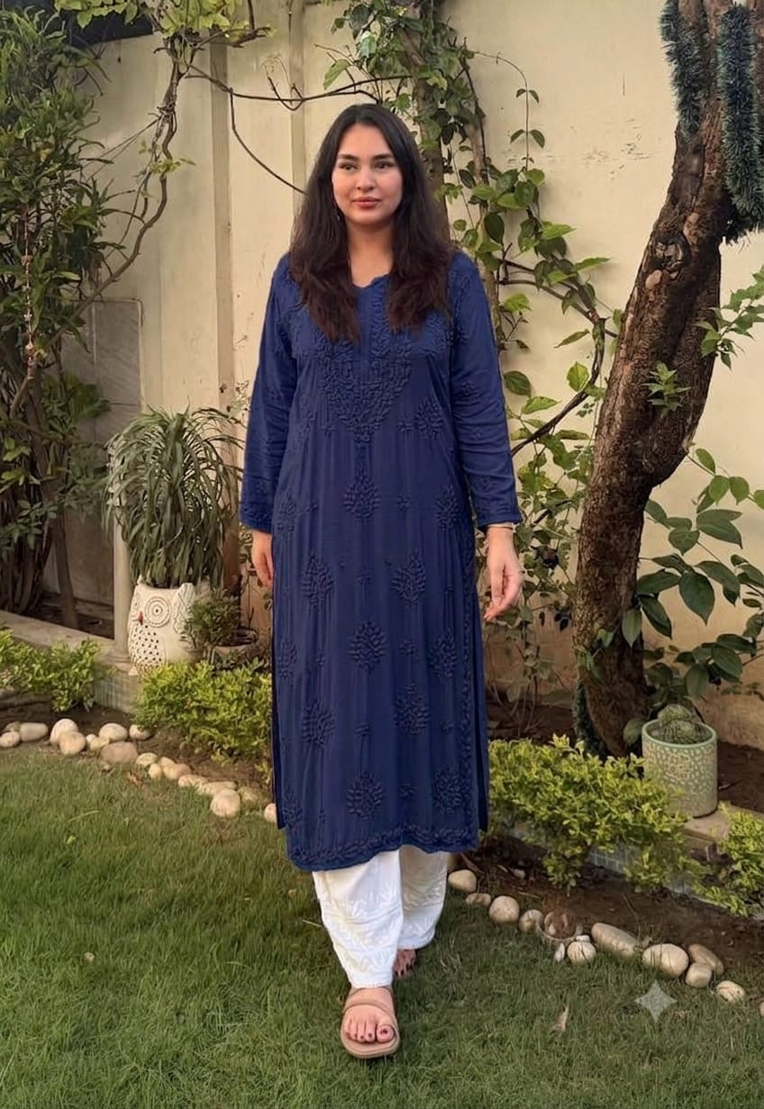 Ghass patti handmade modal kurta set