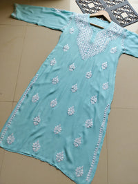 Long soft Regular Chikankari Kurtis