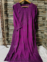 Small Sizes Viscose Muqaish Chikankari