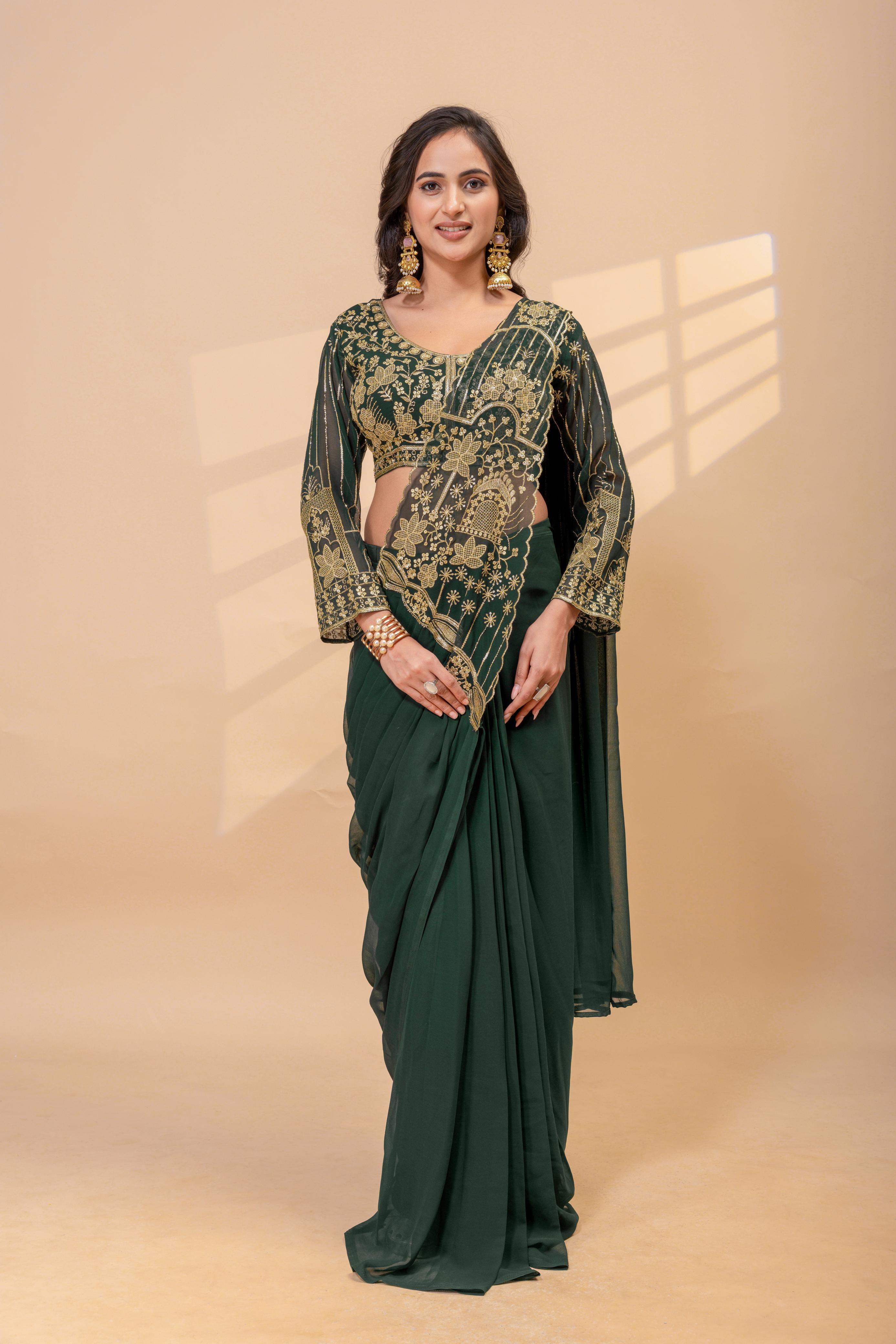 Faux Georgette tending saree
