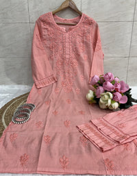 Chanderi Gala buti Lace desinger 2pc set