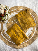 Golden muqaish Rayon Handwork 2pc Set