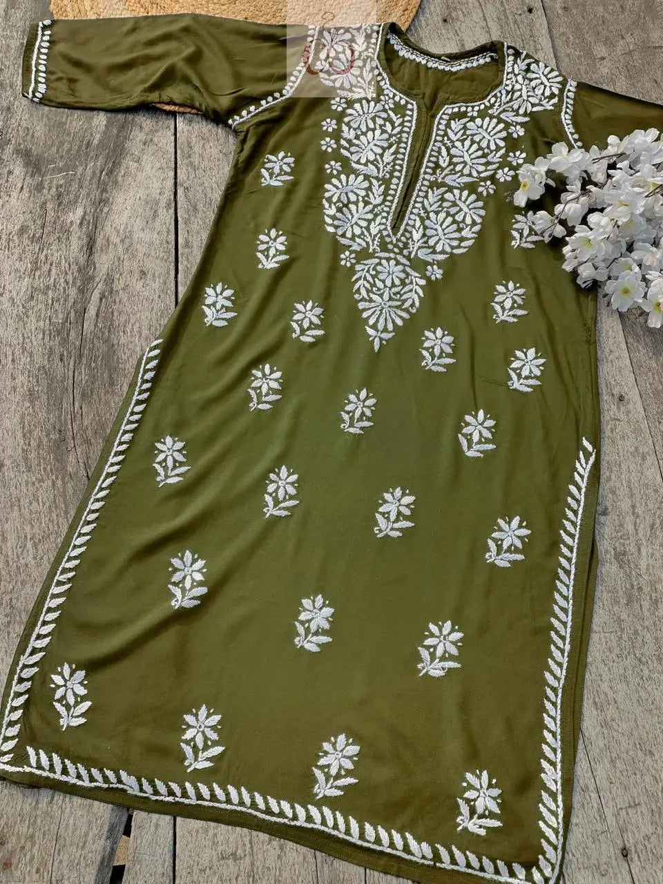 Rayon Colourfull Kurtis - Chikankari Official