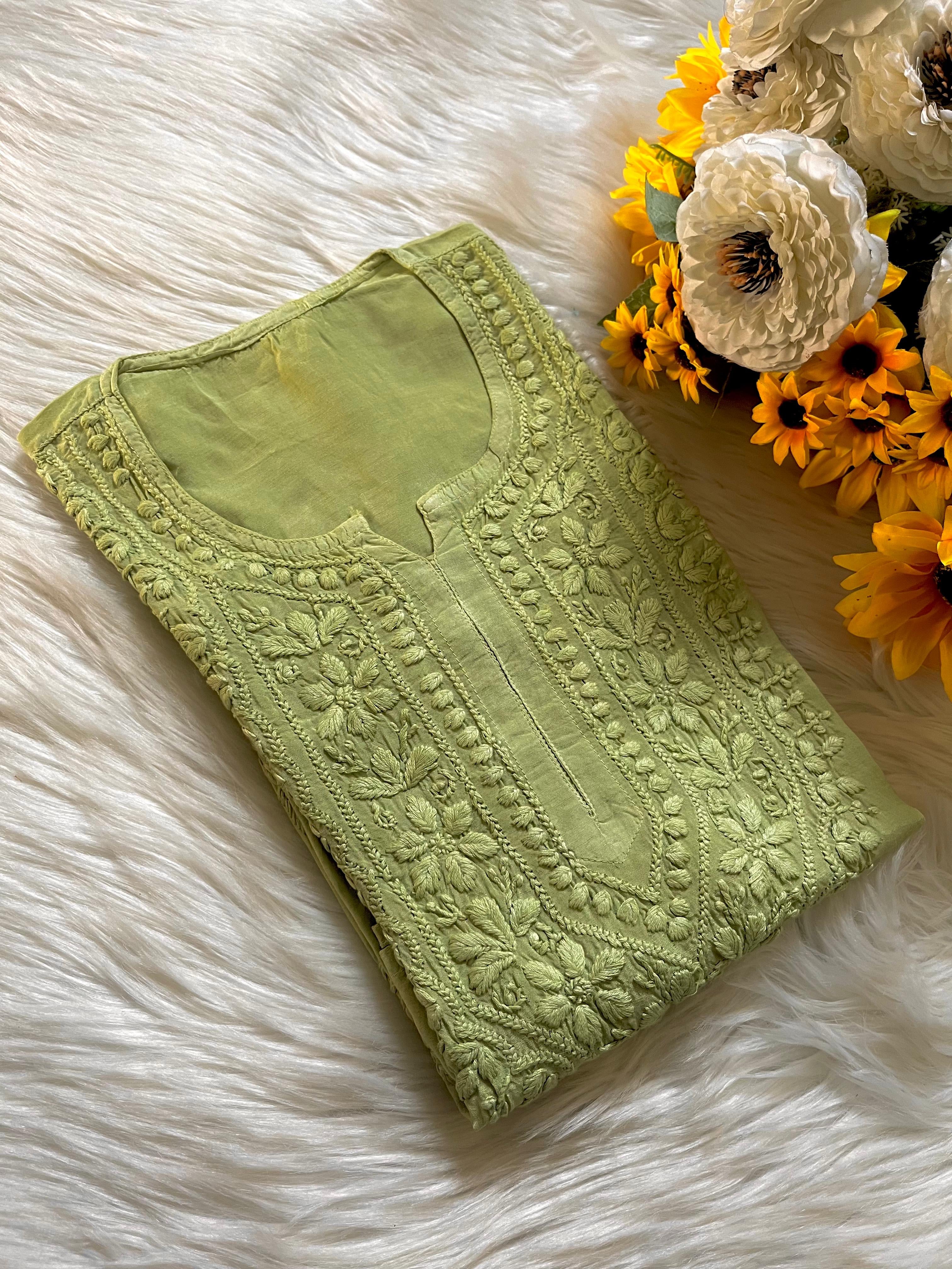 Pure 3d Work muslin embroidered Kurta