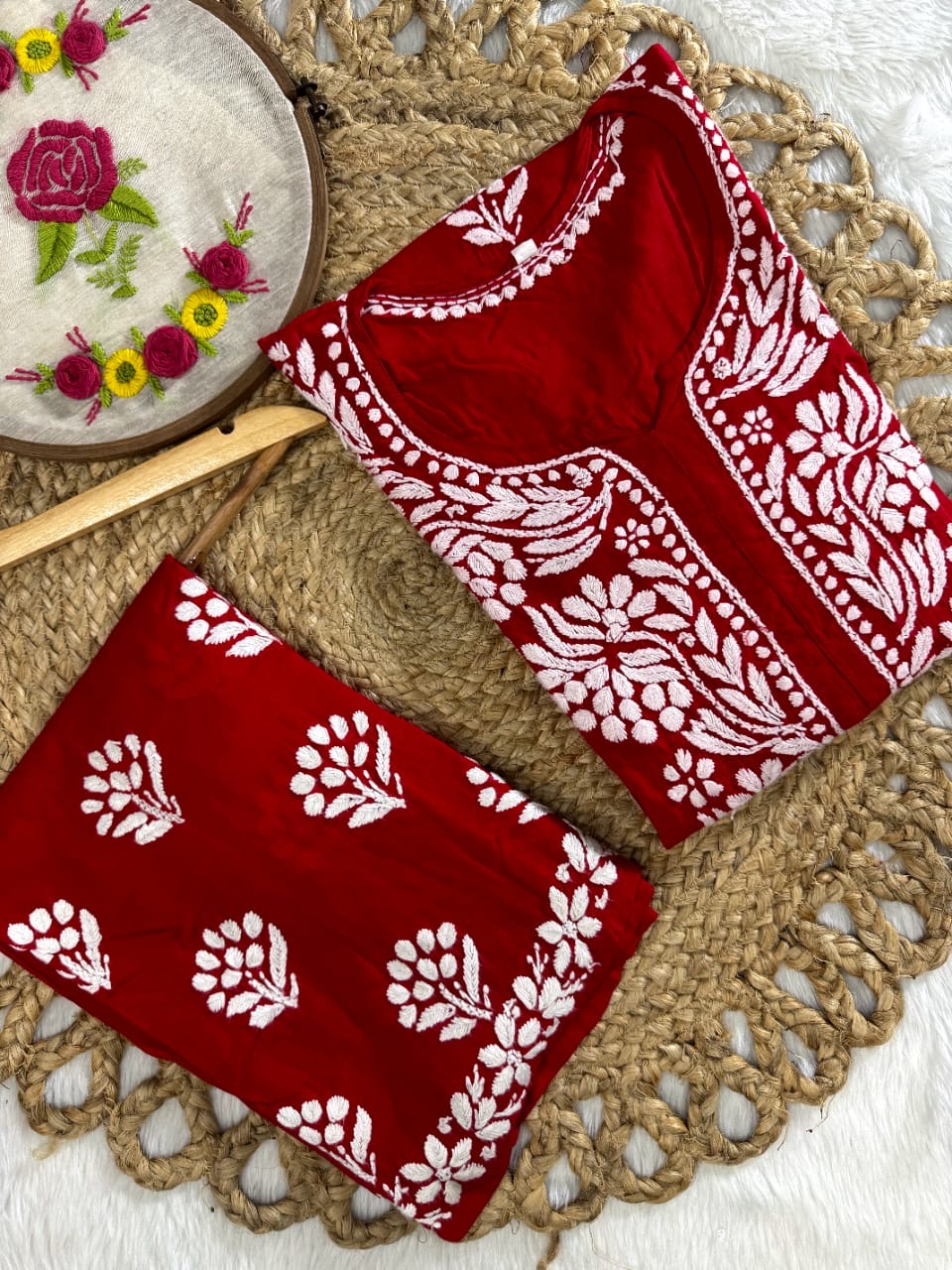 Modal big Buta embroidered Kurta & Plazzo