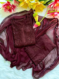 Zoya Muqaish Work Chikankari 3pc Set