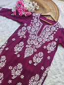 Modal Premium chikankari Big Buta Kurta