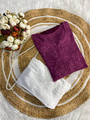 Part wear Chikankari viscose Self Kurta With Inner