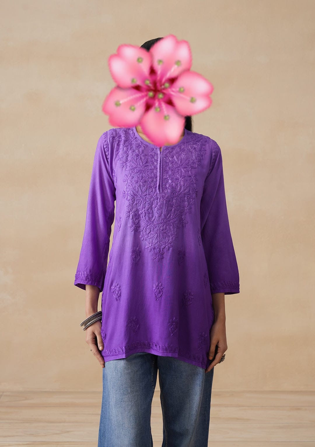 Short chikankari Rayon Soft top