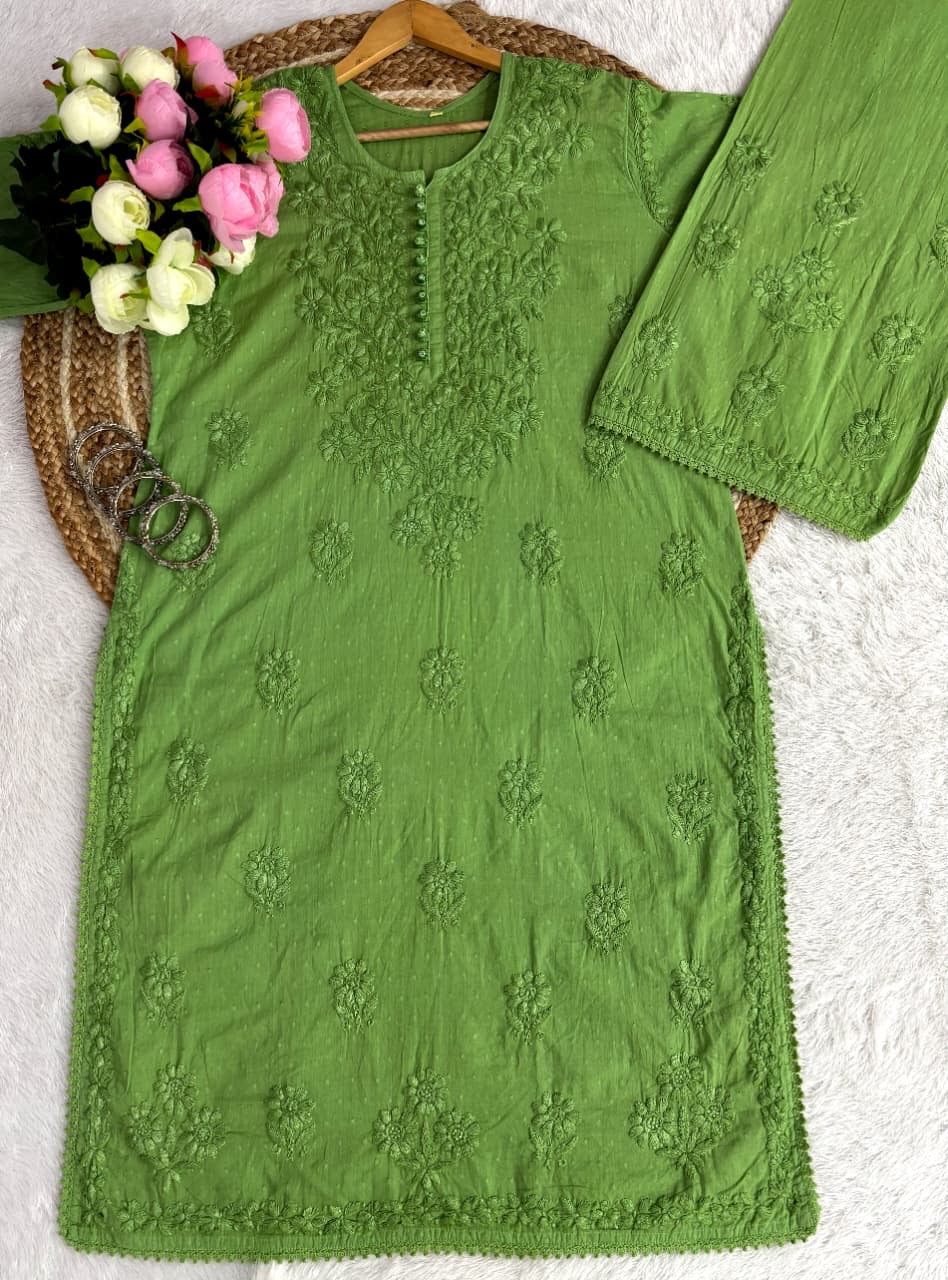 Ghass patti Dobby cotton plazzo set