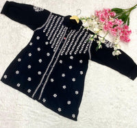 Plus size Rayon Chikankari Short Shirt