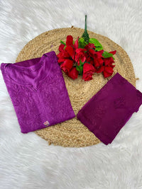 Modal cotton plazzo set soft embroidery