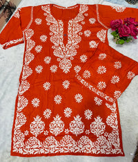 Big size Rayon White thread comfy Set