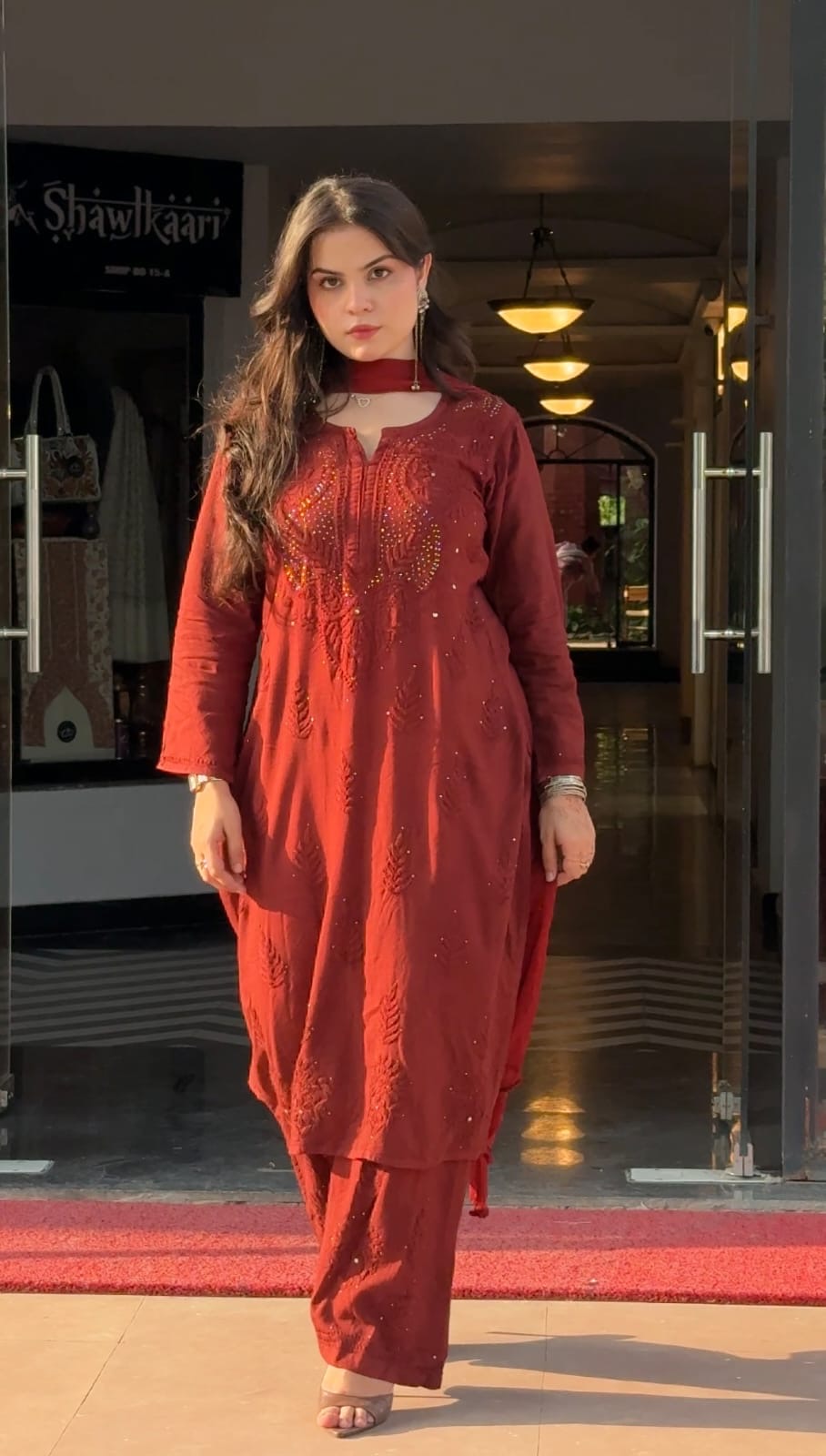 Zoya Rayon Muqaish 3pc Heavy embroidered set