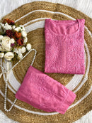 Chanderi Soft Fabric Kurti paired with stylish Afghani Salwar