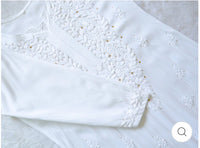 Zoya White Long rayon Muqaish Work kurta & Plazzo 2pc