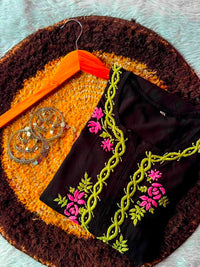 Multi Color Black Threaded Kurta