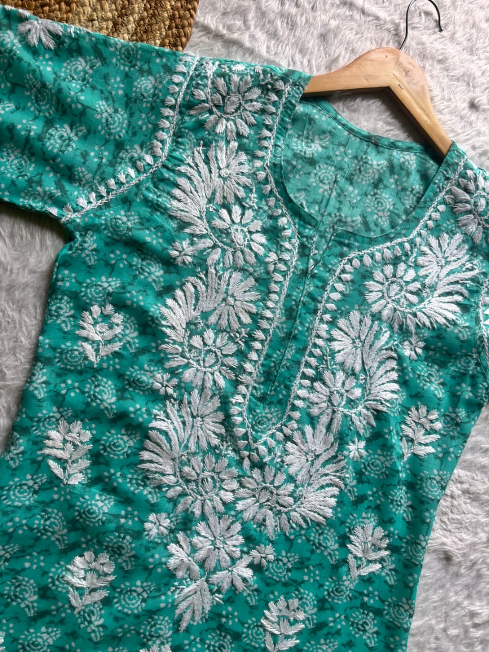 Pure printed Cotton chikankari kurta