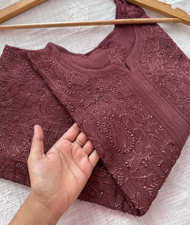 Resham chikankari viscose Suit Set