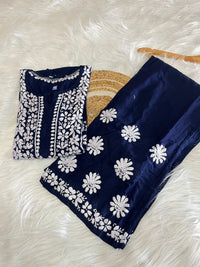 Heavy Rayon Chikankari Kurta Plazzo Set