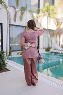 Queen pastle Comform Ethnic set with Purse