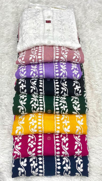 Plus size Rayon Chikankari Short Shirt