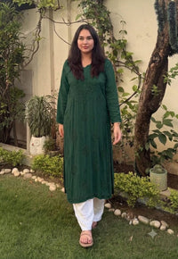 Ghass patti handmade modal kurta set