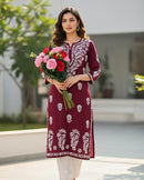 Heavy Daman chikankari work Long Kurta