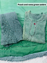 4pc Georgette  mirror work Set With Inner