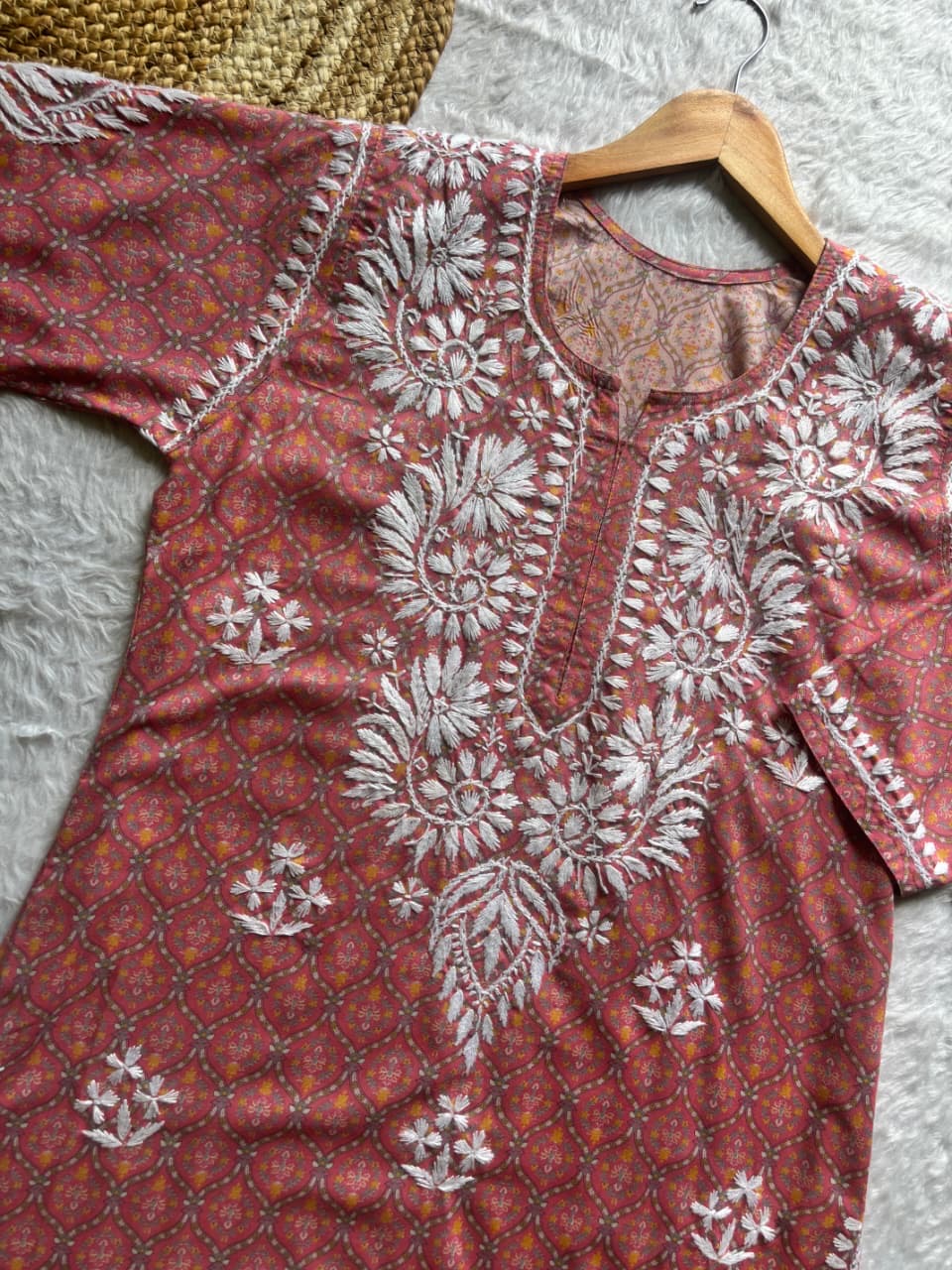 Pure printed Cotton chikankari kurta