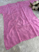 Dyed Muslin Short Chikankari Top