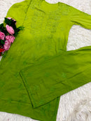 Rangrez Ombre Chikankari 2pc Rayon Soft Set