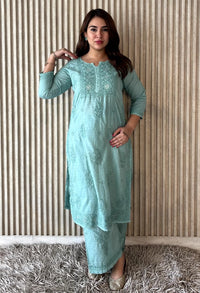 3D anchor Square Gala Muqaish thread Hand work 2pc Set