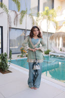 Queen pastle Comform Ethnic set with Purse