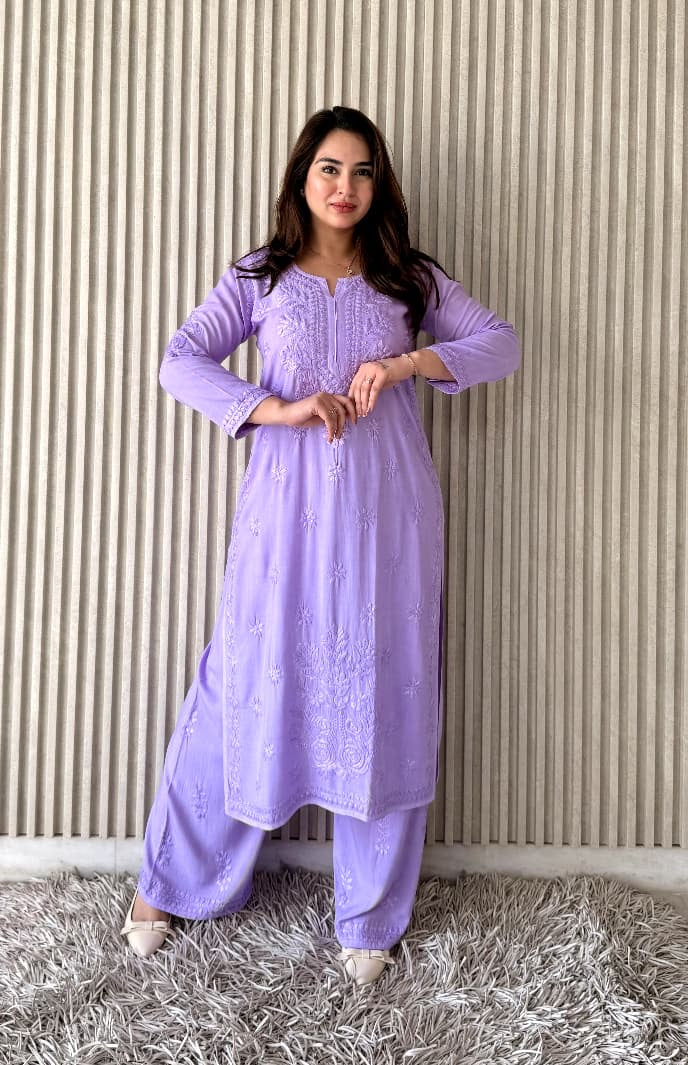 Chikankari Gala Buti Side bell handwork Combo